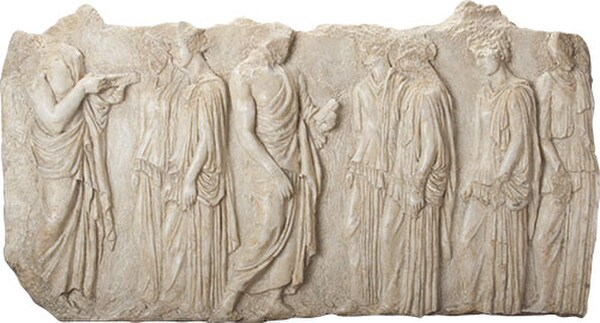 Replica of Plaque of the Ergastines Wall Frieze Statue Louvre Paris